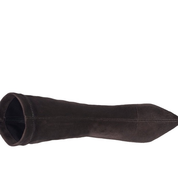 NEW-Halston Girona Vegan Suede Leather Pull on Stretch Boot Gray Size 9 - Picture 3 of 11